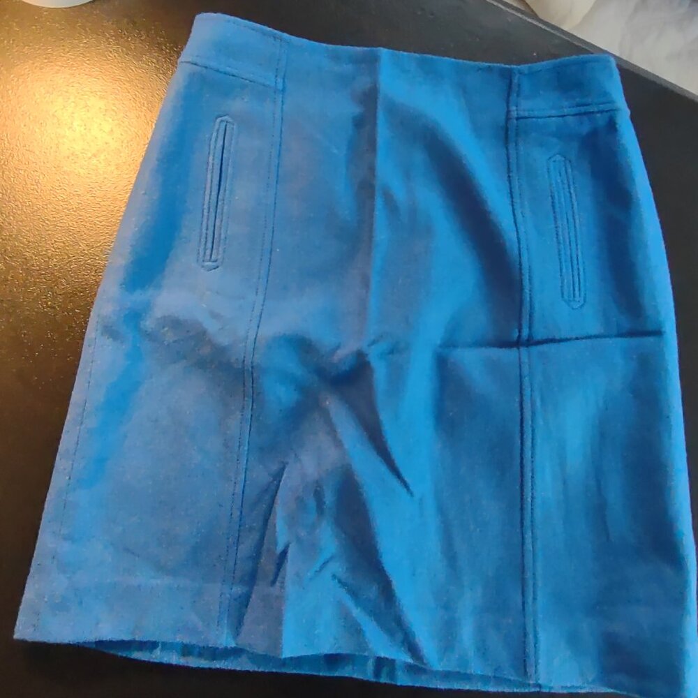 Talbots French Blue Wool Blend Pencil Skirt size 6